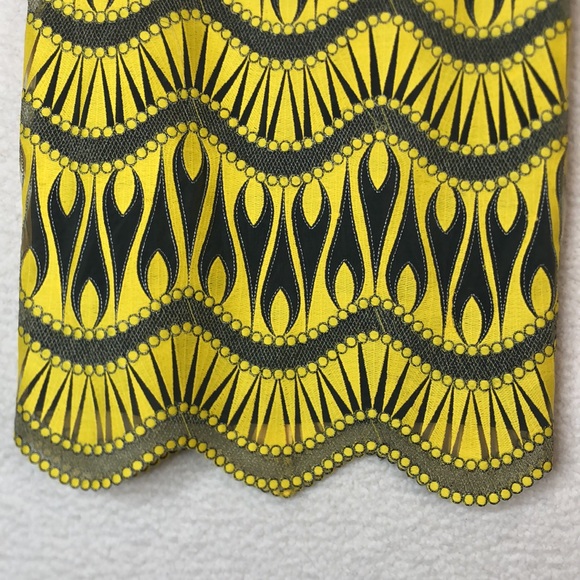 NWT Nicole Miller Artelier Yellow & Grey Metallic Lace Skirt SIZE 0 NEW WITH TAG - Picture 3 of 8